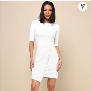 Lulu’s - Westwood White Half Sleeve Sheath Dress